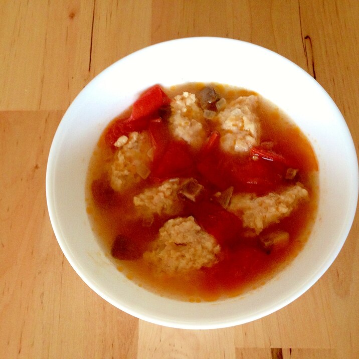 簡単！鶏団子とトマトの洋風スープ